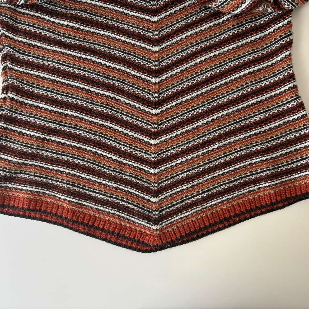 Vintage Zigzag V-Shaped Patterned Wool Blend Mock… - image 3